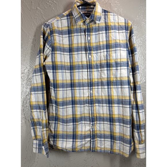Lands' End Mens Plaid Long Sleeve Button Down Collared Shirt Size Small 14-141/2 - Picture 1 of 5